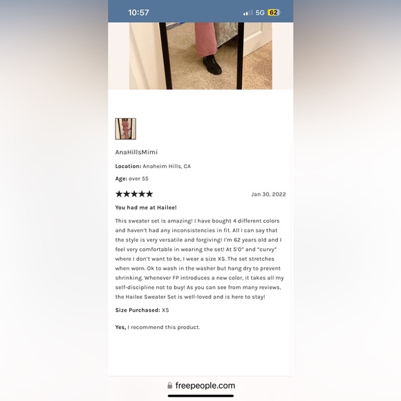 NWOT FREE PEOPLE BEACH Hailee Sweater Set In Dusty Himalayan MSRP $128 Size M - Picture 16 of 16